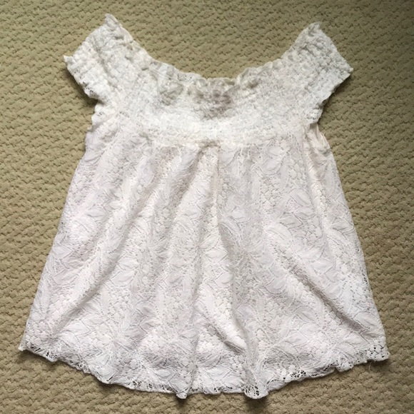 Mossimo Supply Co. Tops - White lace off the shoulder top
